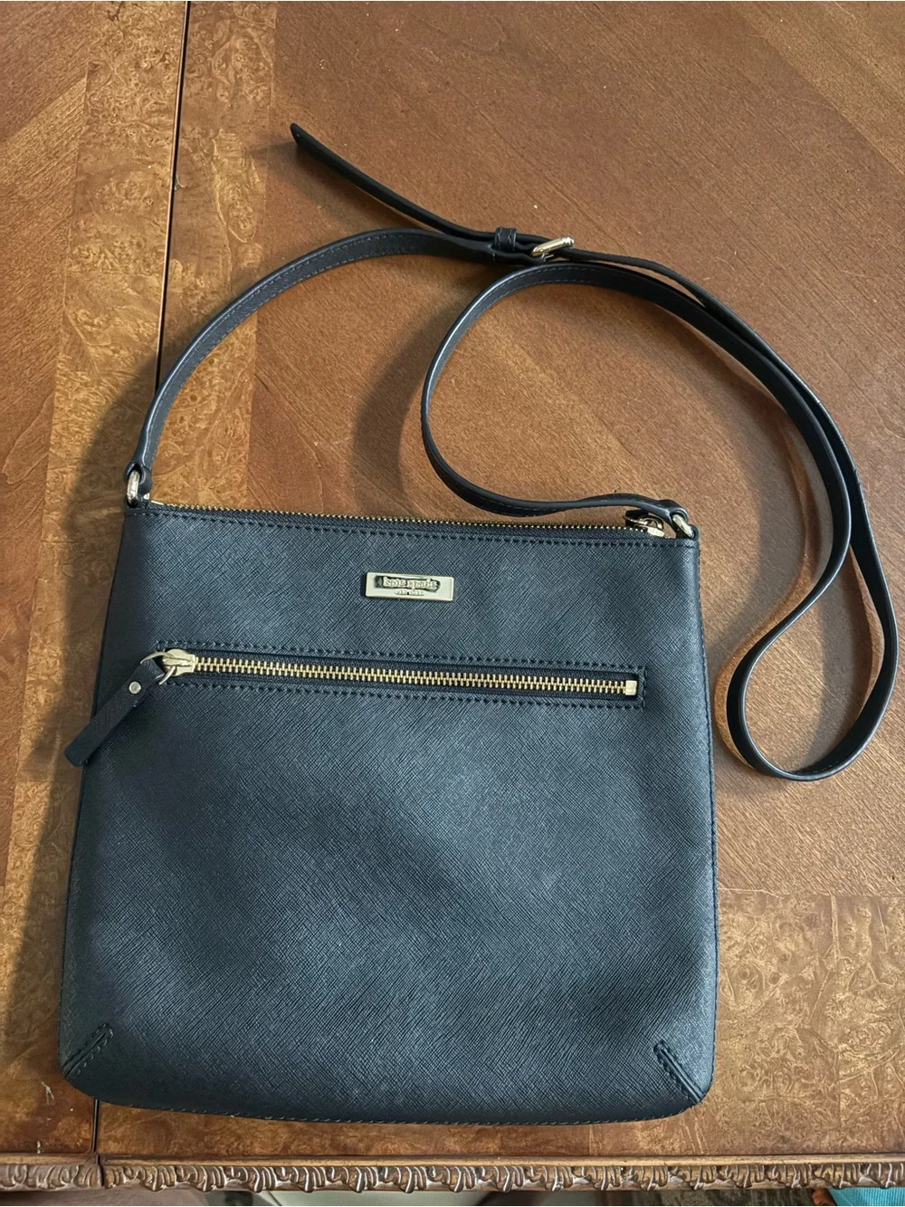 kate spade Black Crossbody with Gold Hardware